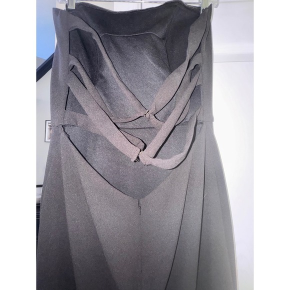 La Femme Strapless Gown Formal Dress Slit Back Detail Black‎ Size 12 - Picture 14 of 16